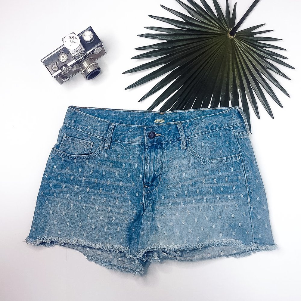 Old Navy Dot Patterned Denim Jean Shorts